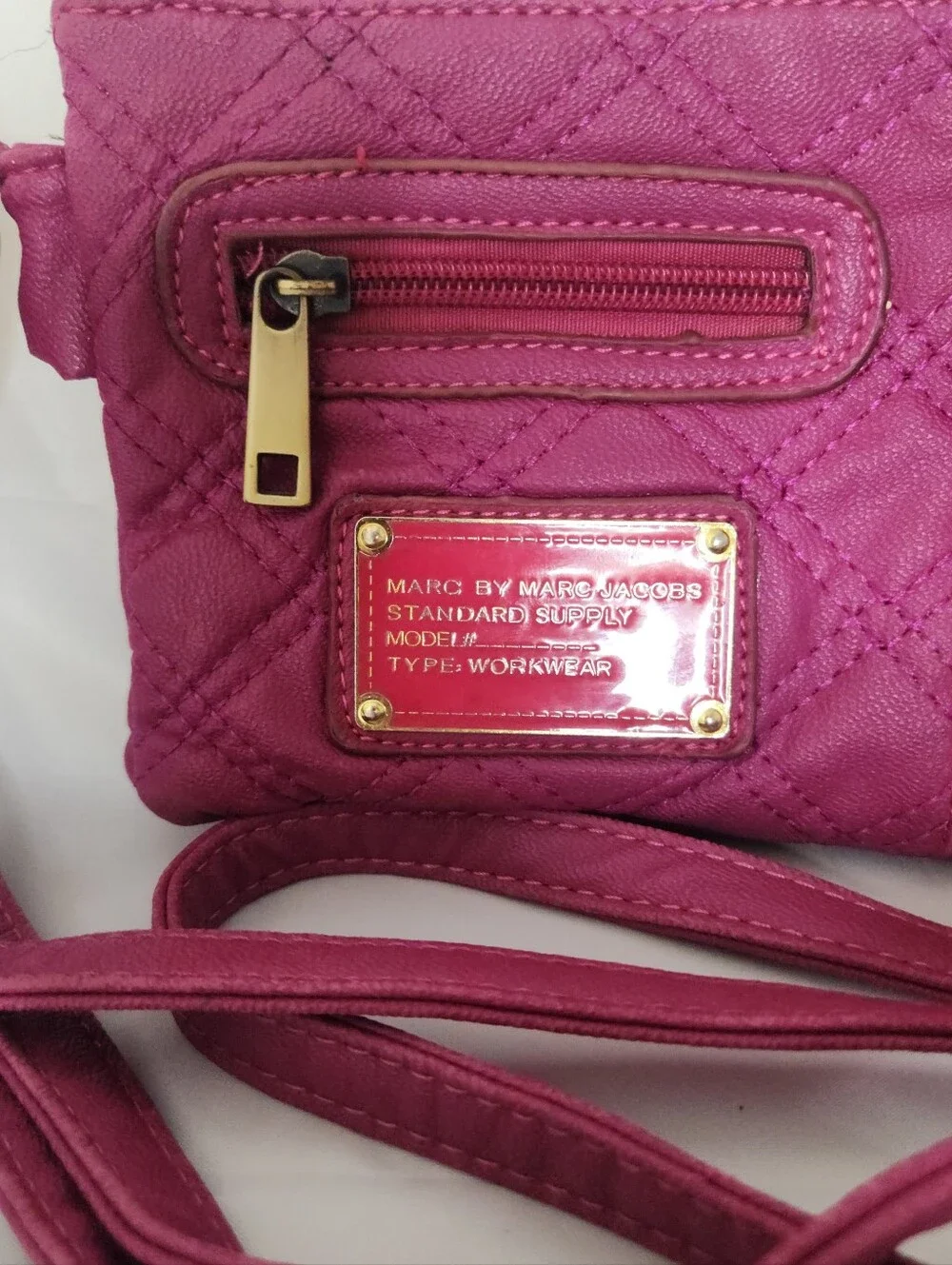 Marc Jacobs Quilted Crossbody Bag in Hot Pink Greay Shape!!